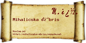 Mihalicska Ábris névjegykártya